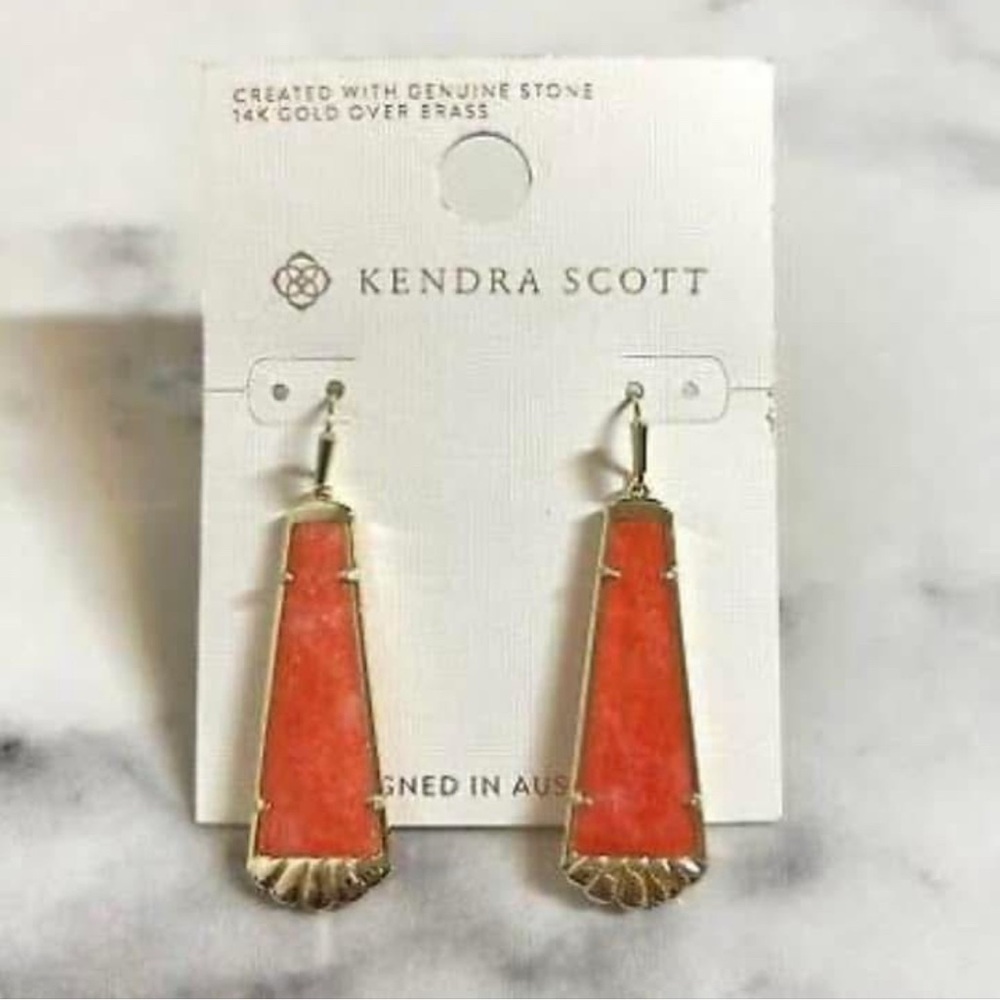 Kendra Scott genuine stone 14K gold over brass earrings